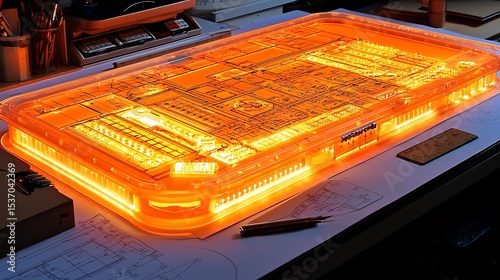 Illuminated circuit board model