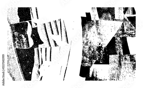 Vector Abstract geometric typography featuring bold fragmented letterforms.