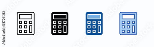 Calculator icon sheet multiple style collection isolated vector