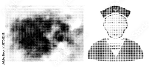 Vector Dapper men portraits in halftone dot .
