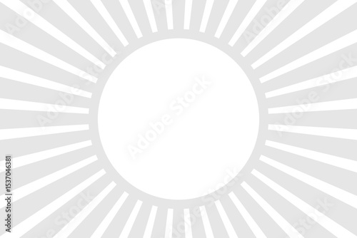 Gray Sunburst Background with Circular Frame. Radiant Rays Design. Wallpaper. Bg. Vector Illustration