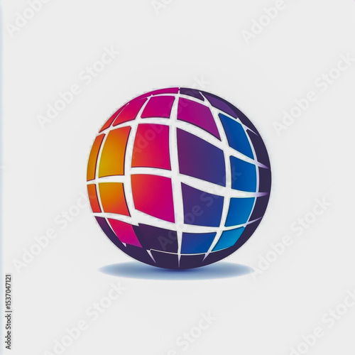 technology global logo template Icon Illustration Brand Identity isolated on white background.