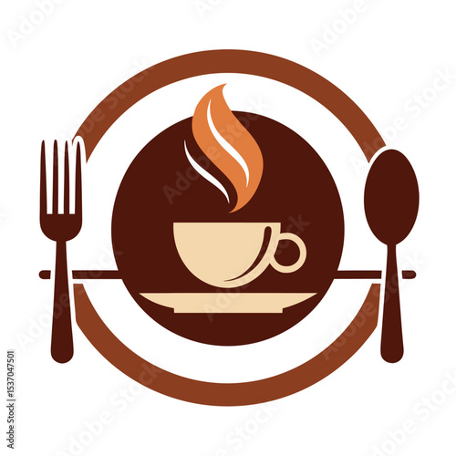      Restaurant and cafe logo vector illustration.
