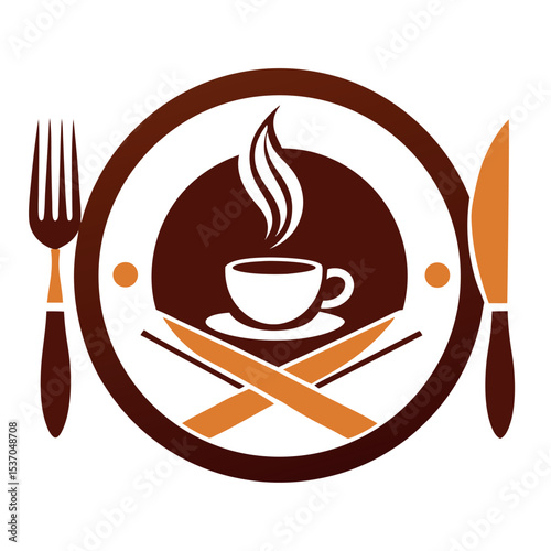      Restaurant and cafe logo vector illustration.
