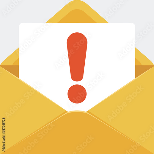Open envelope with important red exclamation mark