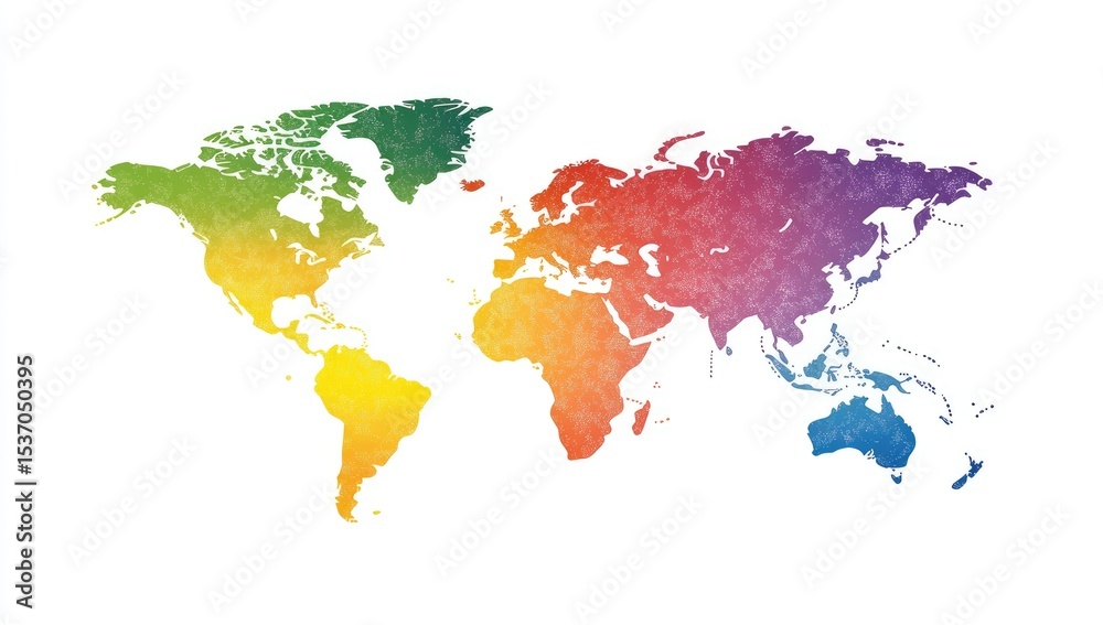 Obraz premium Colorful world map