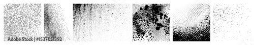 Vector Dense collection of abstract black dots forms dynamic .