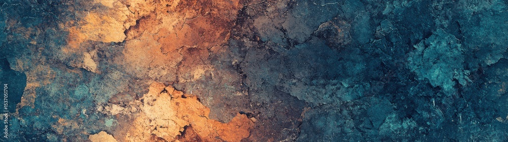 Fototapeta premium Dark Blue and Orange Granite Texture with Intricate Pattern