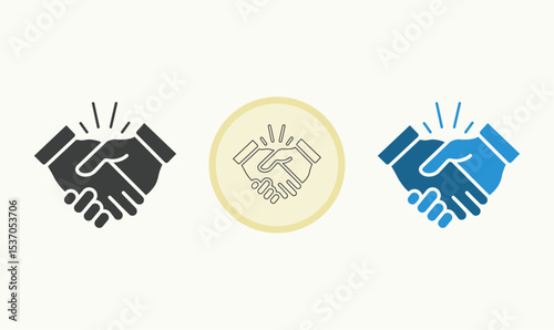 Powerful Handshake Icons: Agreement, Partnership, Deal Graphics icon
