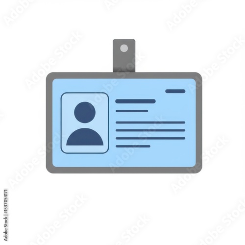 Identification card isolated on white background for security, access, and verification uses.