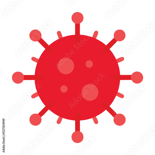 Red Virus Medical, Scientific Illustration on White Background for Design Use