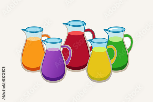 Beautiful jug with full of juice