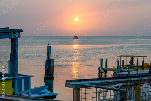 Εκτύπωση καμβά Sunset at South Padre Island, Texas