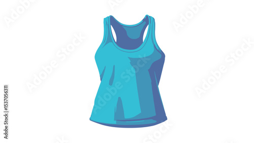 A digital illustration of a light blue racerback tank top. The image is a front view of the garment, isolated on a white background. The tank top is depicted in a simple, minimalist style with a