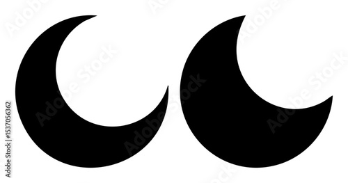 Vector Black moon shapes create a symmetrical celestial .