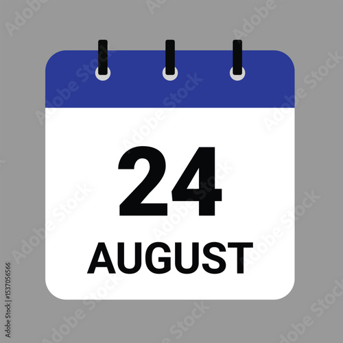 AUGUST 24 - Daily Calendar Icon - White Background