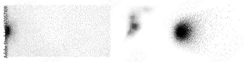 Vector Abstract particle clusters forming dynamic shapes.