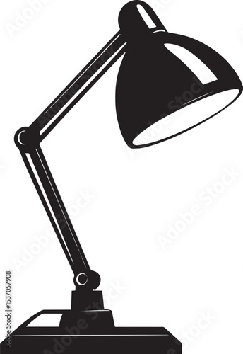 office table lamp clean simple icon silhouette black vector illustration