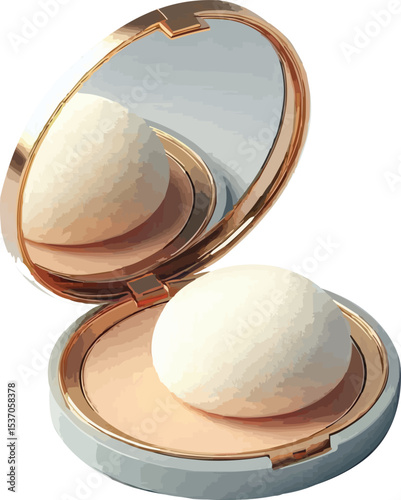 make up powder and brush