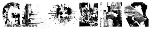 Vector Abstract portrait of a man composed of fragmented vector shapes.
