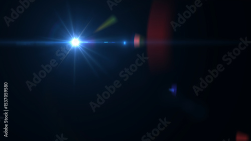 blue lens flare star burst effect