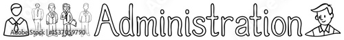 Vector Stylized of people and the word Administration in bold vector .