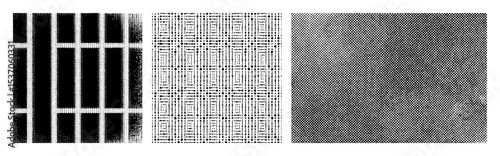 Vector Abstract geometric with vertical bars and scattered dots.