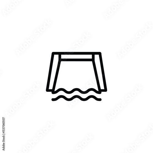 Dam Wall Barrier Structure Icon