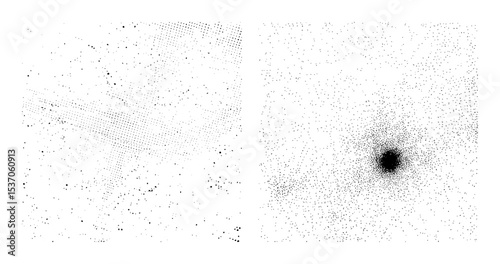 Vector Abstract particle explosion and scattered dots composition.