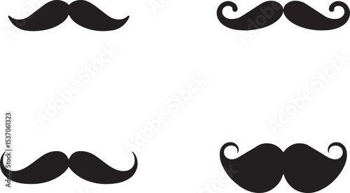 Isolated icon set of a mustache Vector illustration on white background