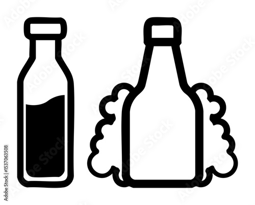 Vector Bottles with Full and Empty Designs