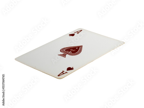 Ace of spades playing card isolated on transparent background
