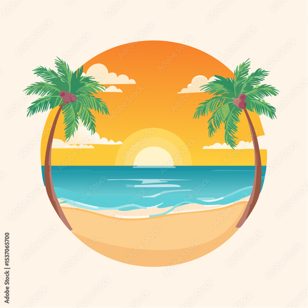 Obraz premium tropical beach with palm trees