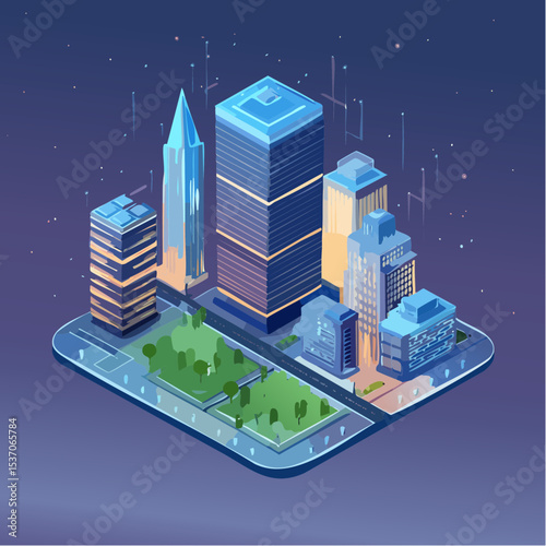 modern city in the night