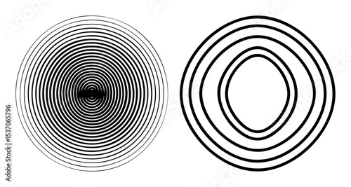 Vector Concentric Circles and Ripple Illustrations