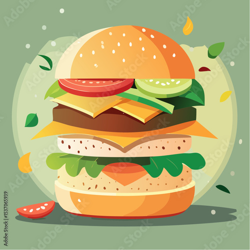 hamburger on white background