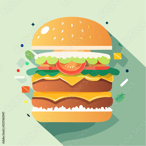 vector illustration of a hamburger