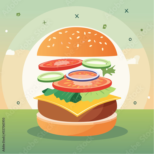 hamburger on a white background