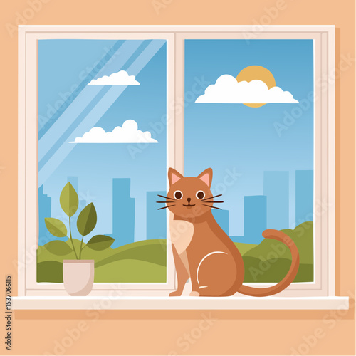 cat on the window