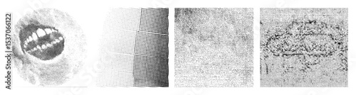 Vector Halftone portrait of a woman with gradient dots