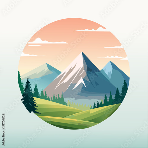 landscape with mountains and trees