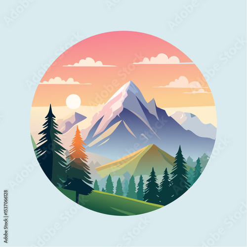 vector illustration of mountain landscape