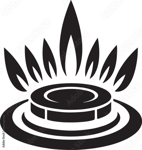 Abstract gas burner flame icon design.