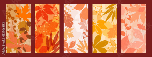 Autumn sheet abstract package for the digital background. The autumn season is the texture of art with natural foliage. Poster, history of social networks, wallpaper design.