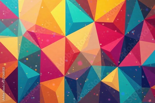 Abstract geometric shapes repeat in vibrant colors , lines, textile