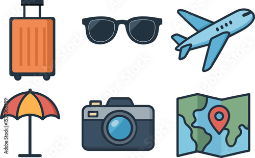Summer Beach Elements Vector Set ? Clipart for Vacation & Holiday Designs.eps