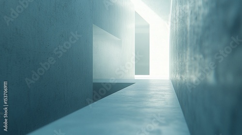 Modern concrete architectural interior