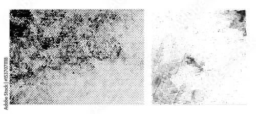 Vector Abstract portrait of a person composed of scattered dots.
