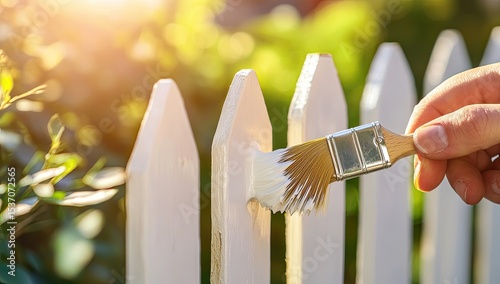 Painting a white picket fence (5)