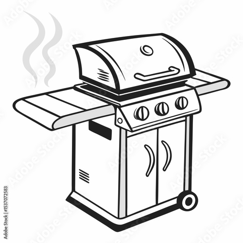 Three burner gas grill outdoor cooking summer bbq